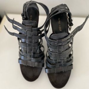 Nine West Black gladiator heels
